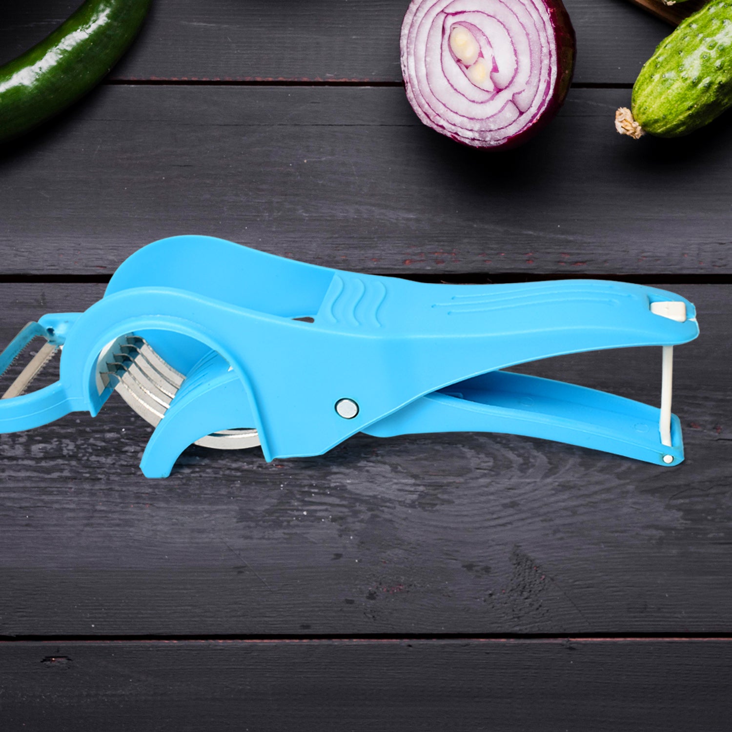 2 In 1 Vegetable   Fruit Multi Cutter 5 Blade Vegetable Cutter With Peeler (1 Pc  Multicolor) 2 In 1 Vegetable   Fruit Multi Cutter 5 Blade Vegetable Cutter With Peeler (1 Pc  Multicolor)